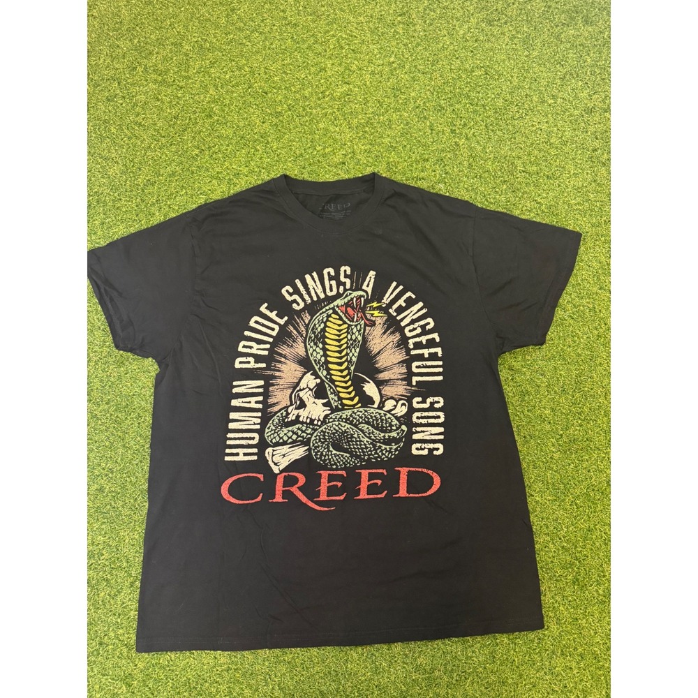 Creed 2024 Are You Ready Tour T-Shirt Mens Large Black Band Tee Cobra Graphic